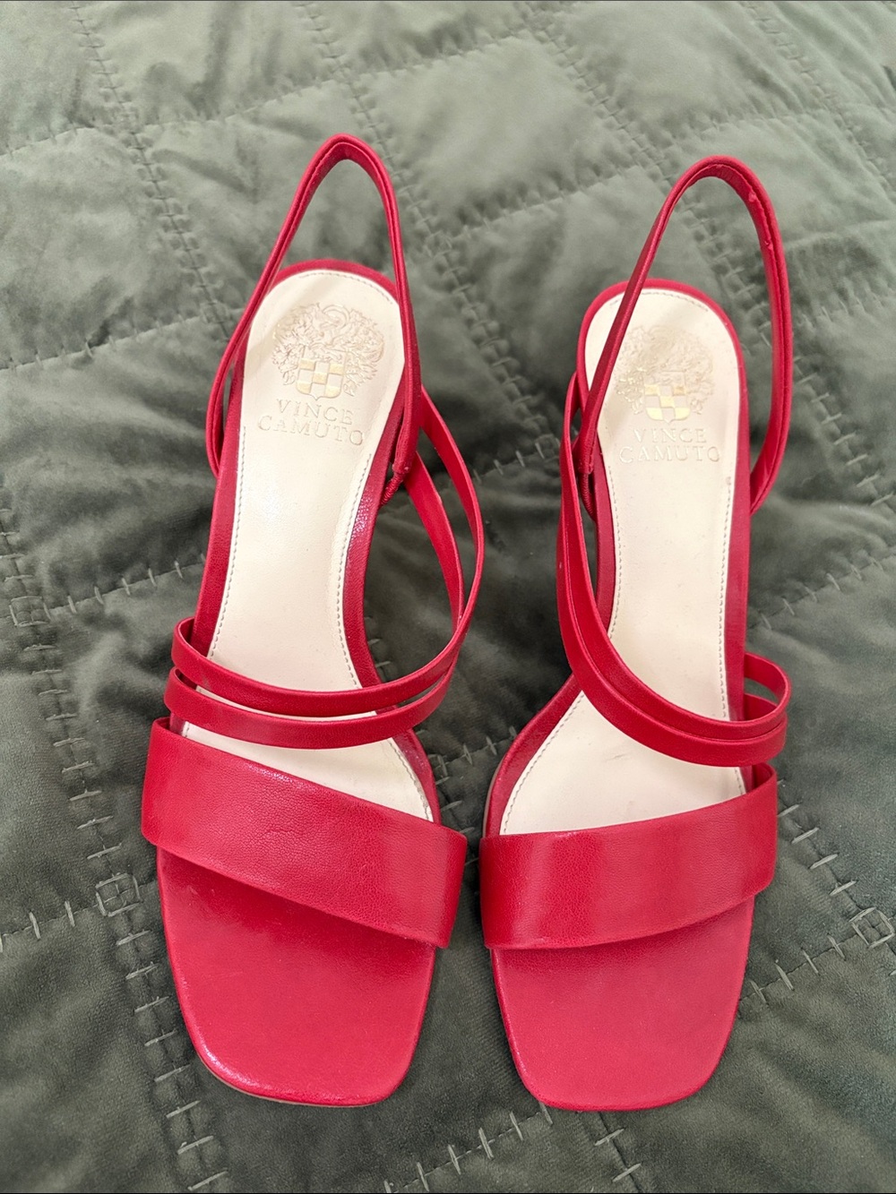 Vince Camuto Red Strappy Slingback Sandals